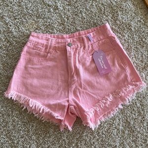 Pink jean shorts